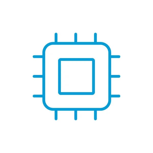 Processorlinjär ikon. Kärna. Tunn linje illustration. Chip, chipset. Vektor isolerad konturteckning. Redigerbar stroke. — Stock vektor