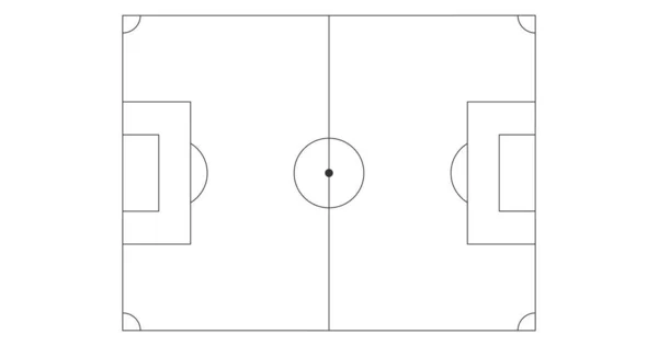 Ligne noire icône de terrain de football d'art. Illustration vectorielle de sport isolée sur fond blanc . — Image vectorielle