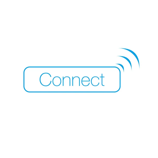 Σύνδεση Wi-Fi Wireles κουμπί με ένδειξη σήματος στρογγυλεμένο σχήμα — Διανυσματικό Αρχείο