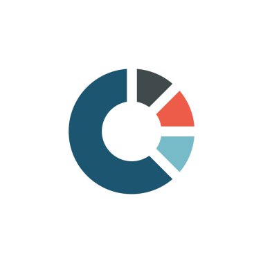 C harfi logo tasarımı yuvarlak iş bilgisi pi gibi daire içine alındı