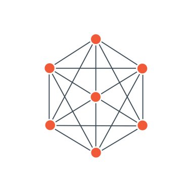 Doğrusal altıgen geometrik şekil, moleküler yapı. Hisse Vecto