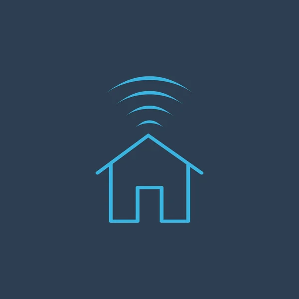Smart Home Internet. Casa com WiFi. Stock Ilustração vetorial — Vetor de Stock