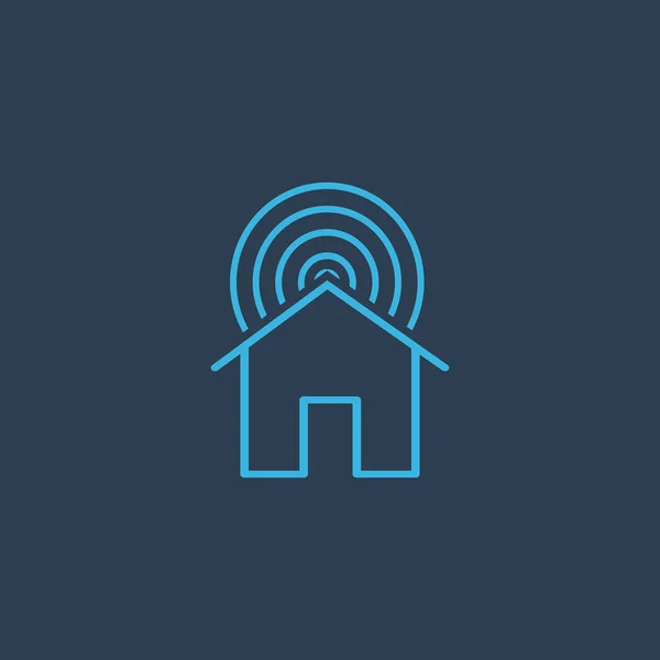 Smart Home Internet. Casa com WiFi. Stock Ilustração vetorial — Vetor de Stock