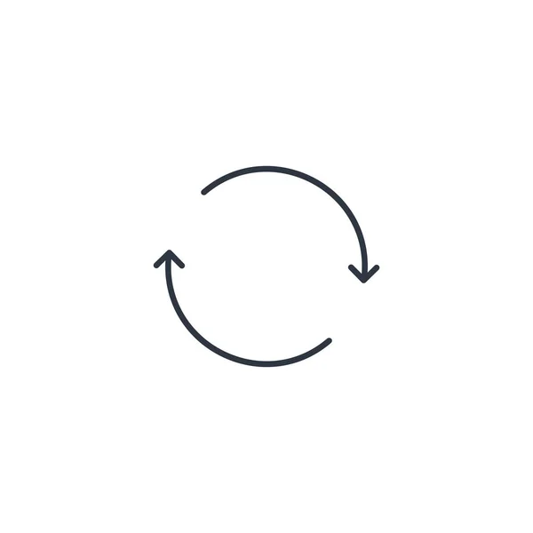 Icône de rotation des flèches dans un cercle. Rafraîchissement rond, répéter — Image vectorielle