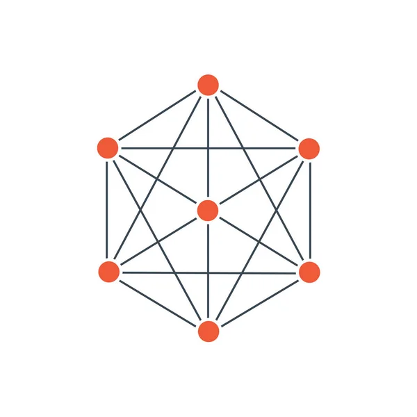 Forma geometrică liniară Hexagon, structura moleculară. Stock Vecto — Vector de stoc