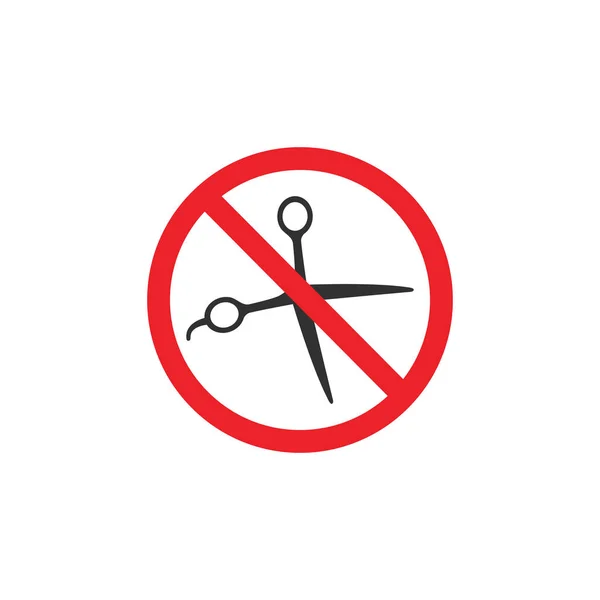 No scissors ban sign, Forbidden to make cuts, Red prohibition si — Stock Vector