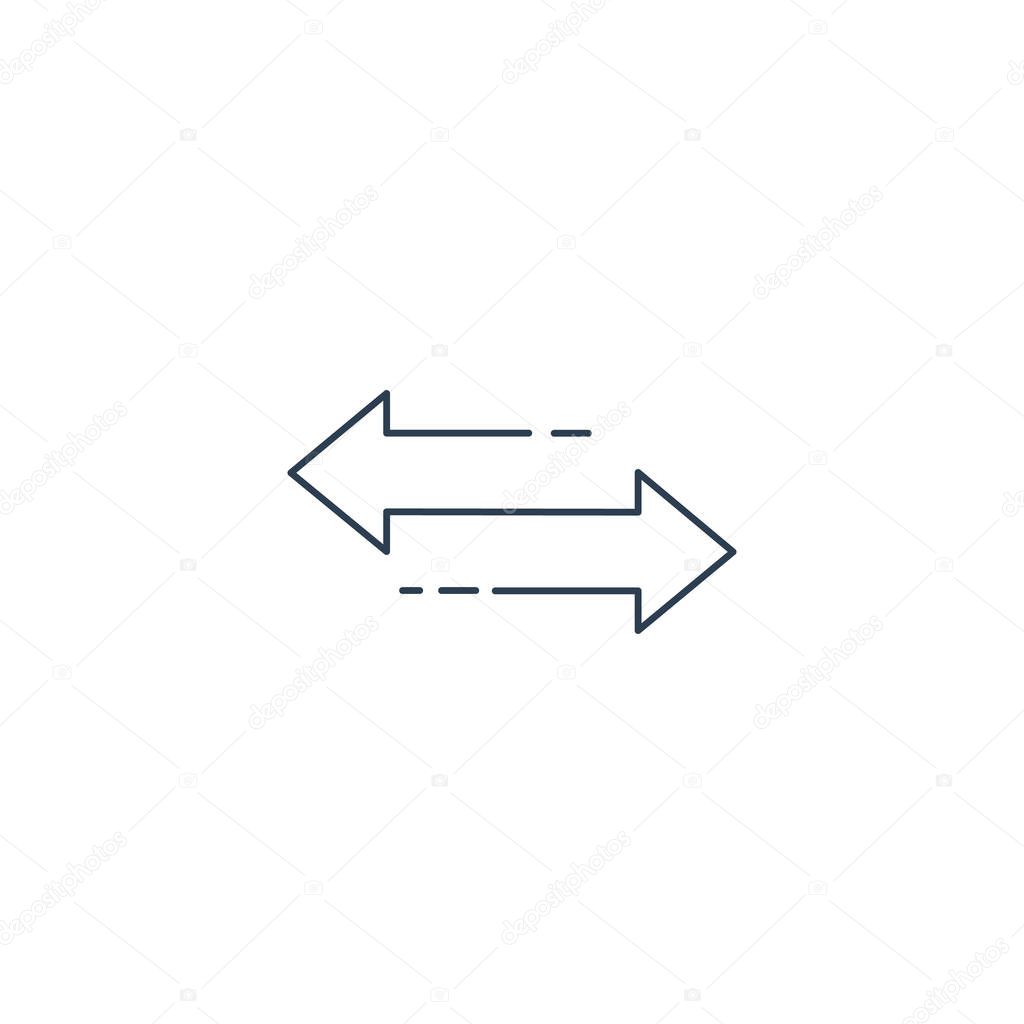 Linear Double arrow icon in four direction. Web navigation. Simple outline element vector illustration