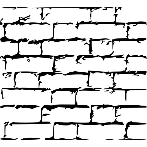 Antigua textura grunge pared de ladrillo. Stock Ilustración vectorial aislada sobre fondo blanco . — Vector de stock