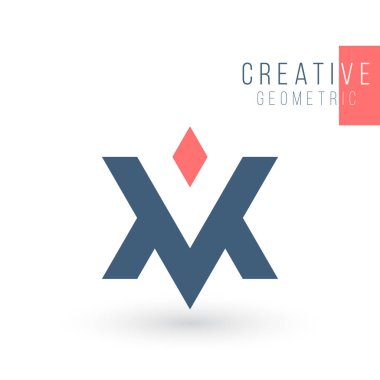 Mv Vm V M ilk harf tabanlı simge üçgen geometrik logo. Teknoloji iş kimliği konsepti. Yaratıcı şirket şablonu. Stok Vektörü illüstrasyonu izole edildi