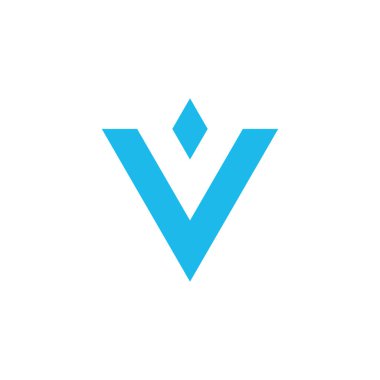 V harfinin amblemi geometrik logo. Teknoloji iş kimliği konsepti. Yaratıcı şirket şablonu. Stok Vektörü illüstrasyonu izole edildi