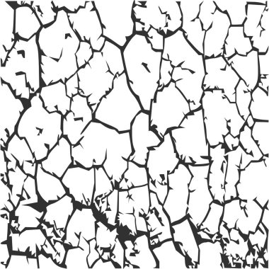 Çatlamış kil, toprak ya da cam dokusu. Stok Vektörü illüstrasyonu izole edildi