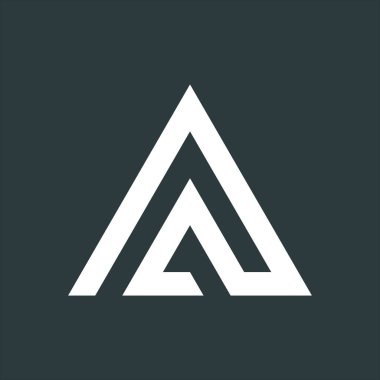 A harfi üçgen iş logosu tasarımı. Teknoloji iş kimliği konsepti. Yaratıcı şirket şablonu. Stok Vektörü illüstrasyonu izole edildi