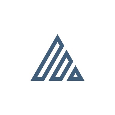 Üç parçalı logo dizaynlı geometrik üçgen. Teknoloji iş kimliği konsepti. Yaratıcı şirket şablonu. Stok Vektörü illüstrasyonu izole edildi