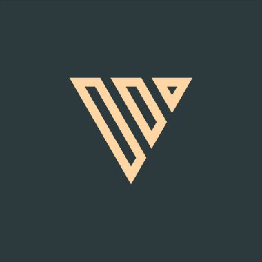 Üç parçalı logo dizaynında geometrik üçgen ya da ok. Teknoloji iş kimliği konsepti. Yaratıcı şirket şablonu. Stok Vektörü illüstrasyonu izole edildi