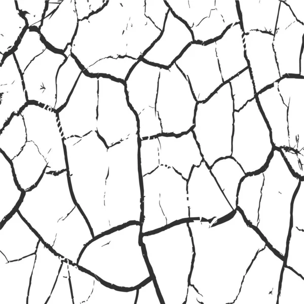 Cracked Clay Ground Glass Texture Stock Vector Illustration Isolated — 스톡 벡터
