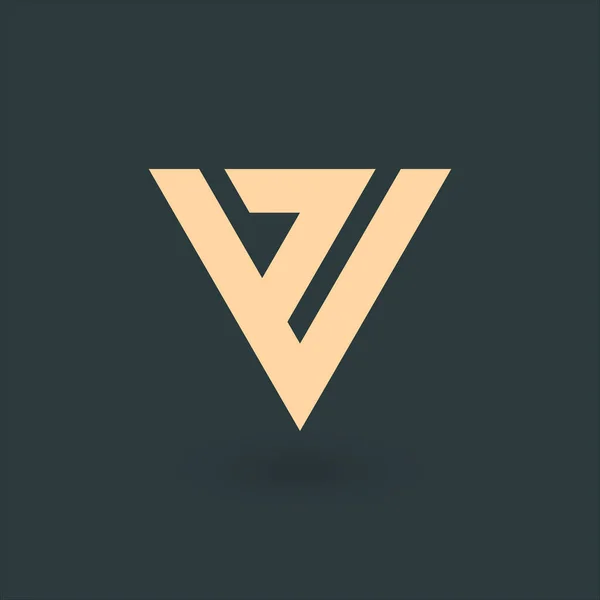 字母V几何标志的符号 技术企业身份的概念 创意企业模板 股票矢量说明 — 图库矢量图片