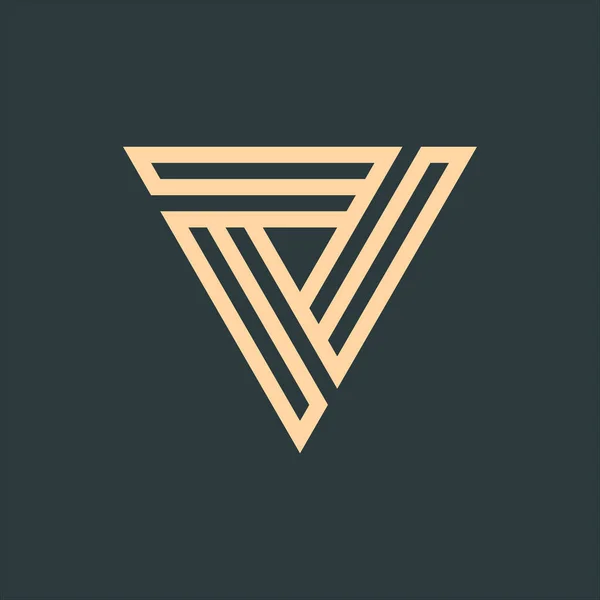 Geometric Triangle Logo Design Business Identity Concept Creative Corporate Template — Stock Vector
