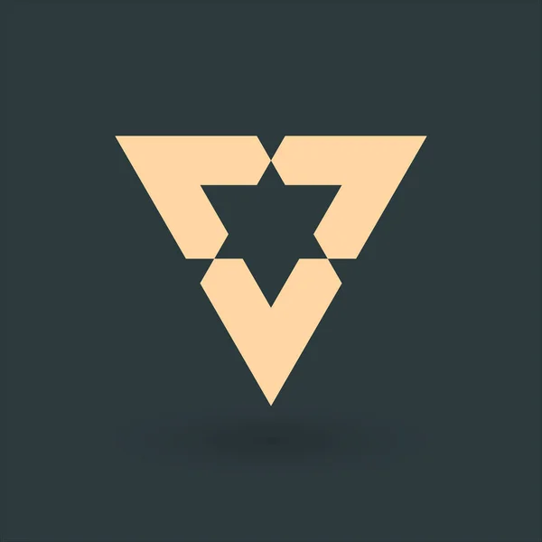 Triângulo Geométrico Seta Três Partes Design Logotipo Conceito Identidade Empresarial — Vetor de Stock