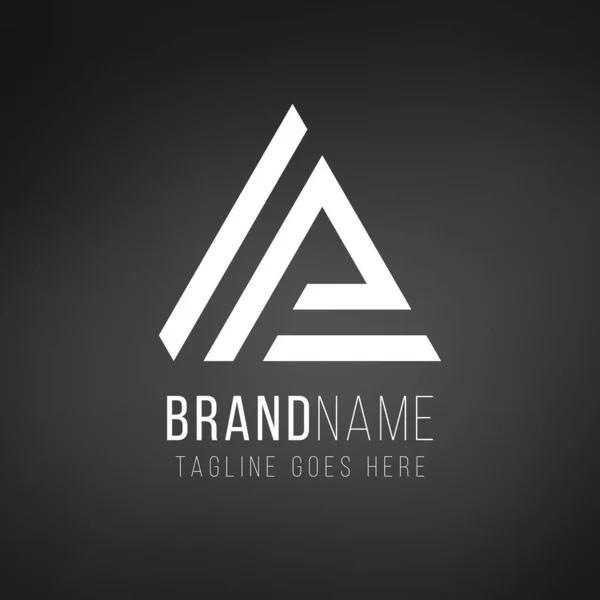 Logotipo Geometria Triangular Conceito Identidade Empresarial Tecnológica Modelo Corporativo Criativo — Vetor de Stock