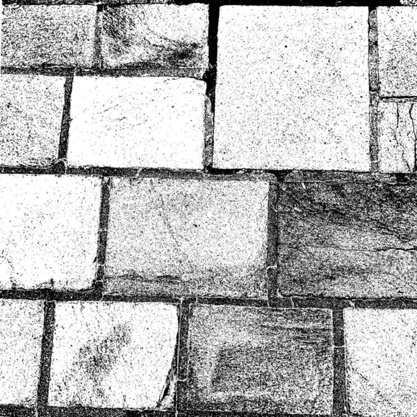 Old Brick Wall Walk Way Texture Floor Tile Black White — Stock Vector