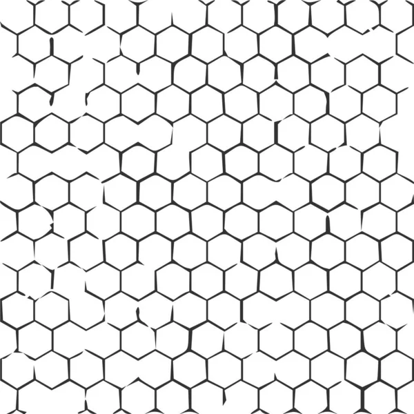 Ручной Рисунок Сотового Фона Черный Белый Узор Шестиугольной Решеткой Фона — стоковый вектор