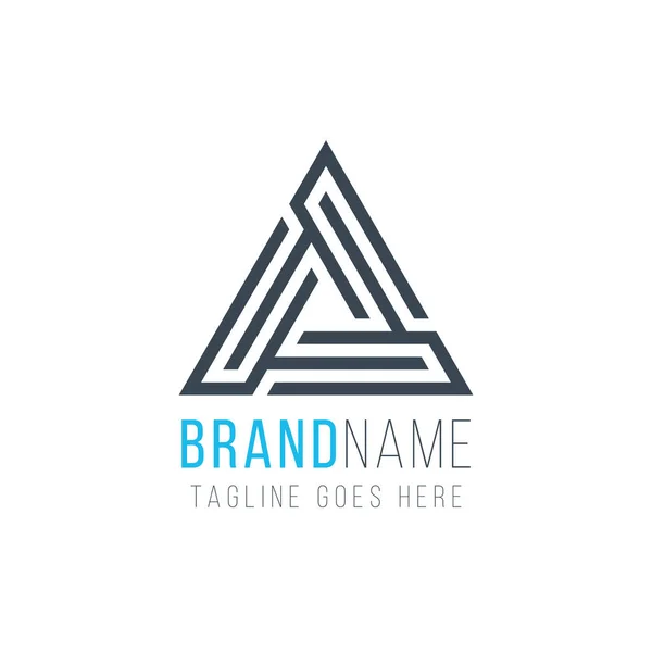 Geometric Triangle Image Abstract Logo Design Concepto Identidad Empresarial Tecnológica — Vector de stock