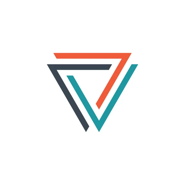Triangle Géométrique Unité Logo Abstrait Design Concept Identité Entreprise Technologique — Image vectorielle