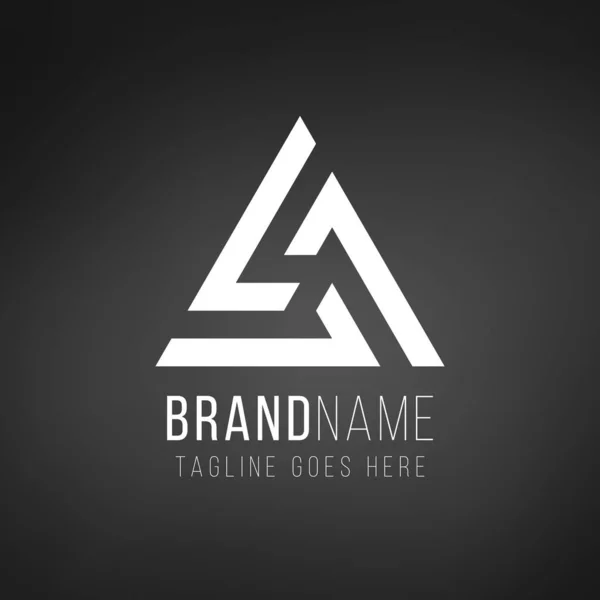 Geometric Triangle Image Abstract Logo Design Concepto Identidad Empresarial Tecnológica — Vector de stock