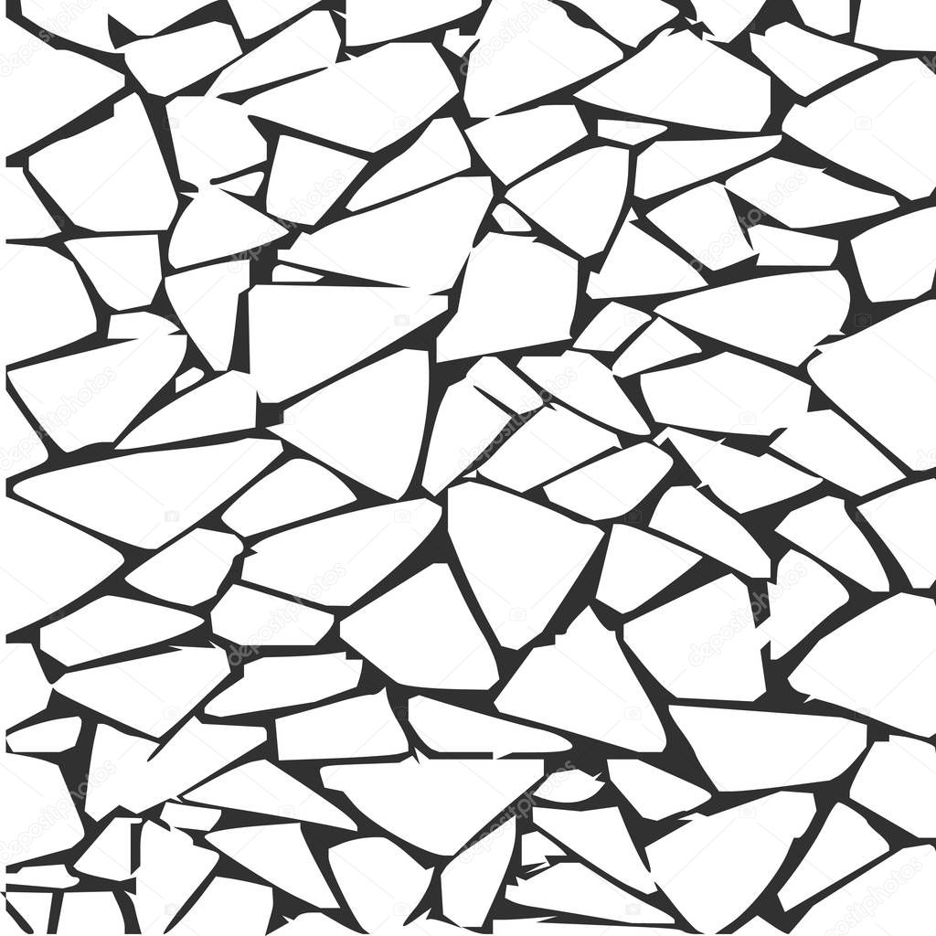 Cracked clay, ground or glass texture. Stock Vector illustration isolated