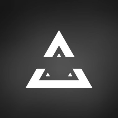 Üçgen Piramit Soyut Geometrik Logo Tasarımı. Ticari kimlik teknolojisi. Stock Vektör illüstrasyonu