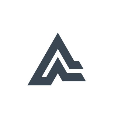 A harfi ya da geometrik üçgen logo tasarımı. Üçleme konsepti. Ticari kimlik teknolojisi. Stok Vektörü illüstrasyonu izole edildi