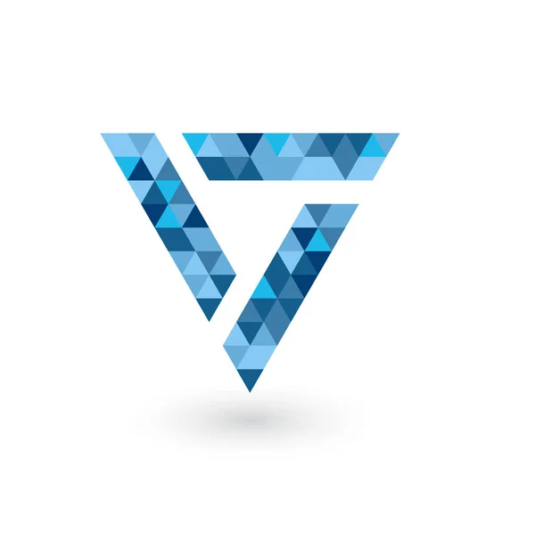 Blå Triangel Pixel Logotyp Design Affärsidentitetstekniskt Element Lagervektor Illustration Isolerad — Stock vektor