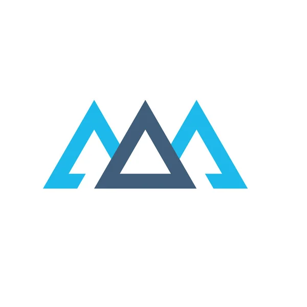 Δημιουργική μπλε τριάδα φουτουριστικό τρίγωνο σχεδιασμό σύμβολο για comp — Διανυσματικό Αρχείο
