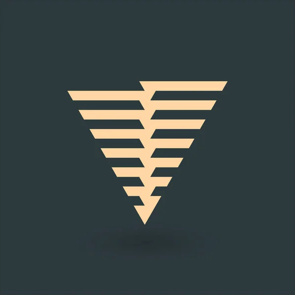 Pyramid Triangle Geometric Logo Design Sacred Minimal Gemetry Transition Effect — Stock Vector