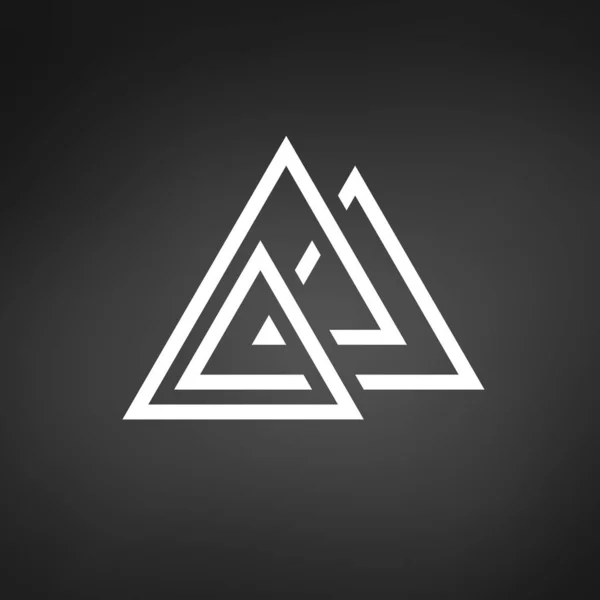 Creative Blue Trinity Futuristic Triangle Symbol Design Company Logo Corporate — Stock Vector