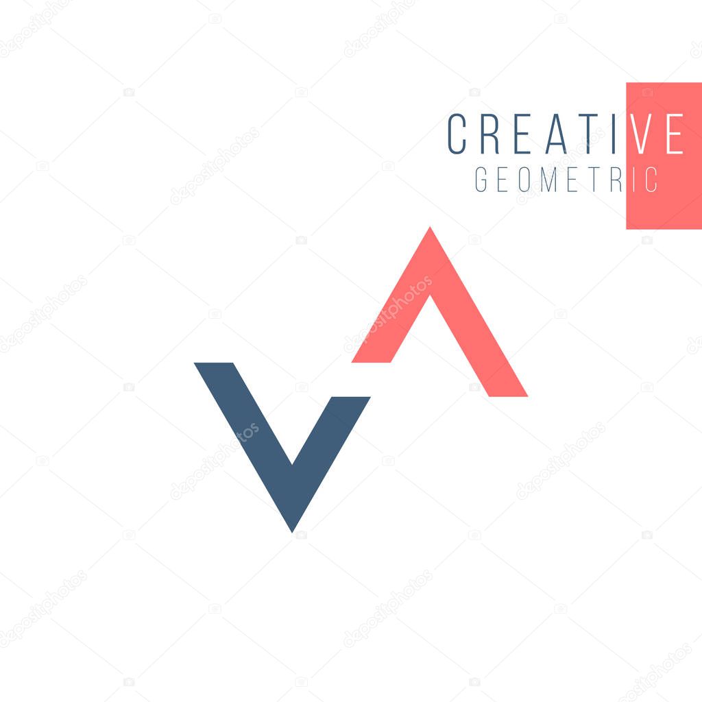 Arrows up down logo design template. direction flat business icon of company identity symbol concept. Stock Vector illustration isolated