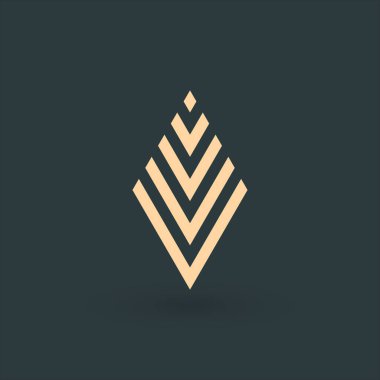 Arrows in the shape of rhombus company logo design. Delivery concept. Stock Vector illustration isolated on green background.