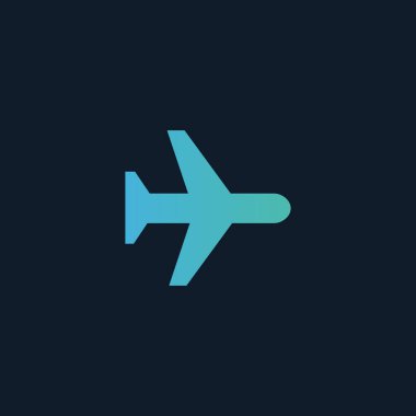 Ui uçak kipi simgesi. Stok Vektörü illüstrasyonu mavi arkaplanda izole edildi.