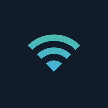 Basit Ui Wiifi, Kablosuz Düz Web Mobil Simgesi. Stok Vektörü illüstrasyonu mavi arkaplanda izole edildi.