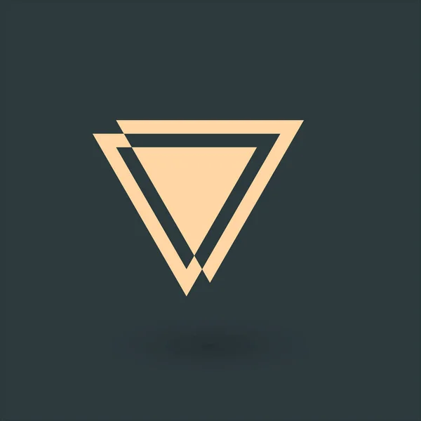 Design semplice del logo a triangolo geometri in stile moderno. Tecnologia concetto di business identity. Modello aziendale creativo. Illustrazione vettoriale di serie isolato su sfondo verde . — Vettoriale Stock