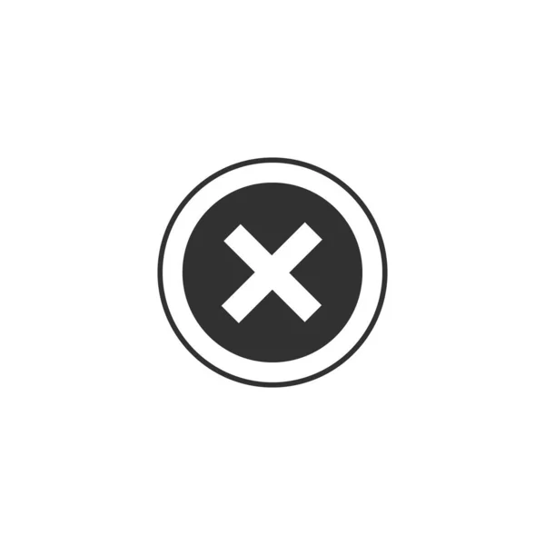 Иконка "Удалить". Перекрестный знак по кругу, может быть использован в качестве синонима неправильного, близкого, отрицающего и т.д. Векторная иллюстрация на белом фоне . — стоковый вектор