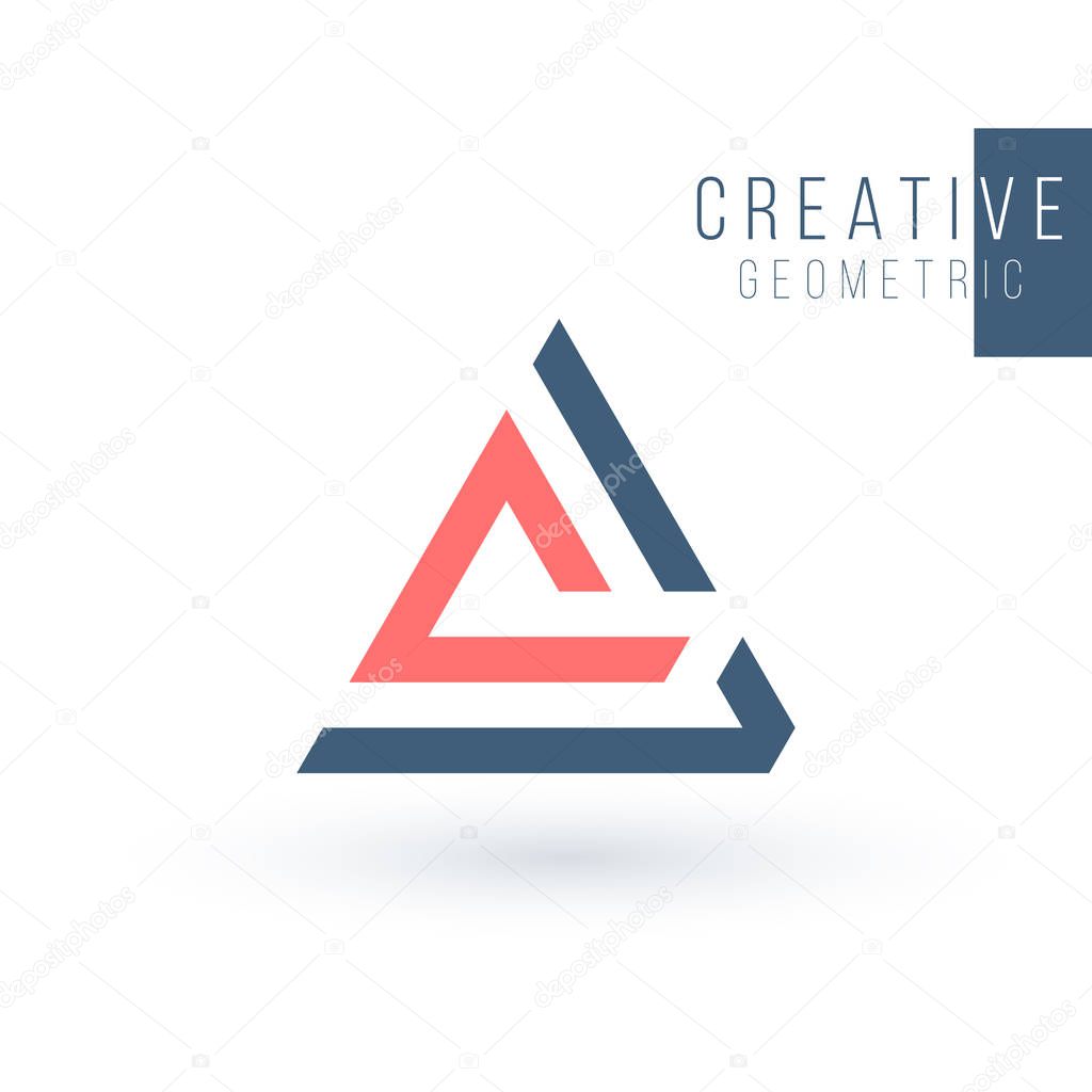 Letter A or delta geometric triangle logo design. Business identity tech element. Stock Vector illustration