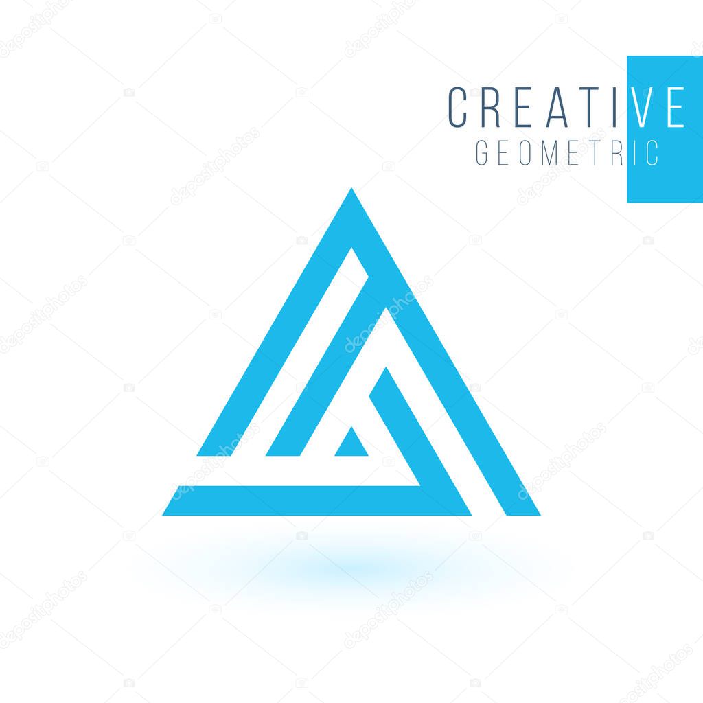 A Letter Logo design. Geometric triangle arrow template. Technology business identity concept. Creative corporate template. Stock Vector illustration isolated