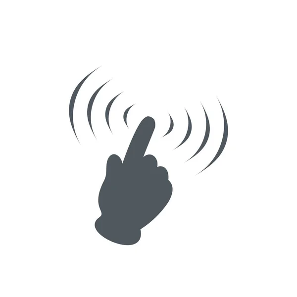 Cursore toccare il gesto della mano, fare clic sull'icona con cerchi. Illustrazione vettoriale di serie isolata su sfondo bianco . — Vettoriale Stock