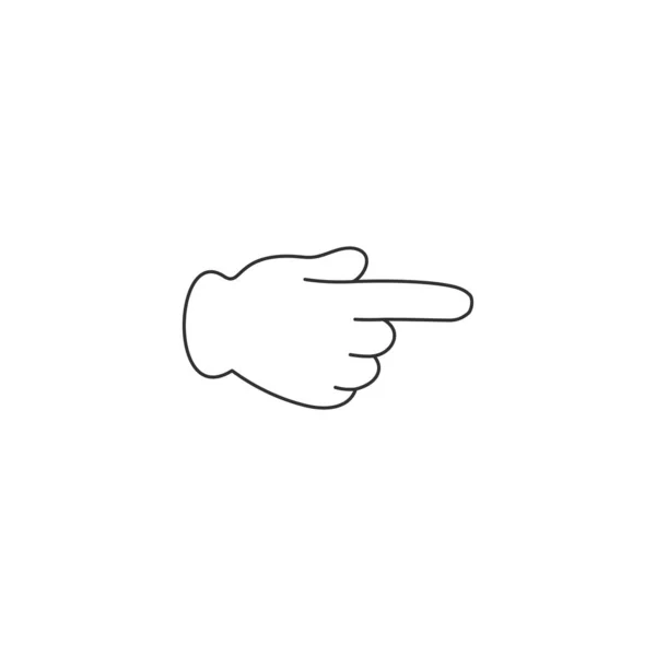 Mão com ícone de dedo apontador, design de contorno. Stock Ilustração vetorial isolada sobre fundo branco . — Vetor de Stock