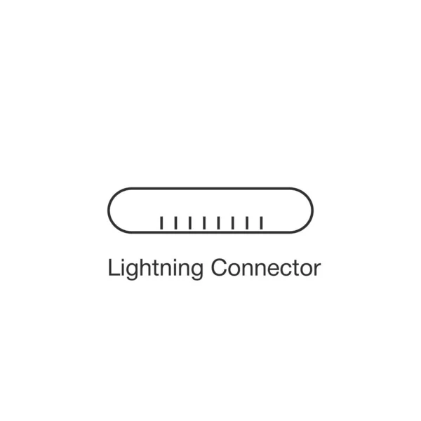 Conector Lightning hembra icono de vector plano para aplicaciones y sitios web. Stock Ilustración vectorial aislada sobre fondo blanco . — Vector de stock