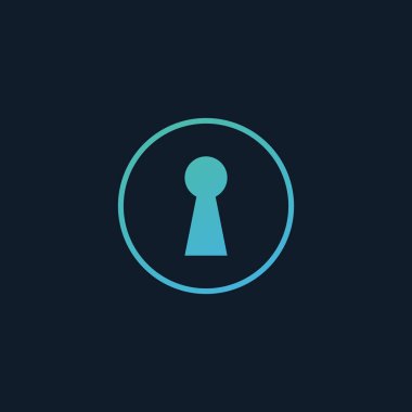 Anahtar deliği simgesi daire içinde. Stok Vektörü illüstrasyonu izole edildi