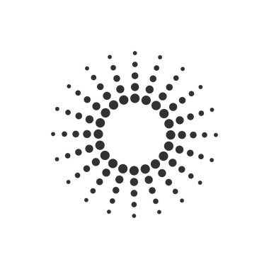 Noktalı daire elemanı, yuvarlak tasarım logo şablonu. Stok Vektörü illüstrasyonu izole edildi