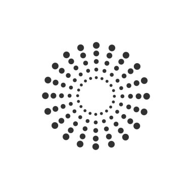 Noktalı daire elemanı, yuvarlak tasarım logo şablonu. Stok Vektörü illüstrasyonu izole edildi