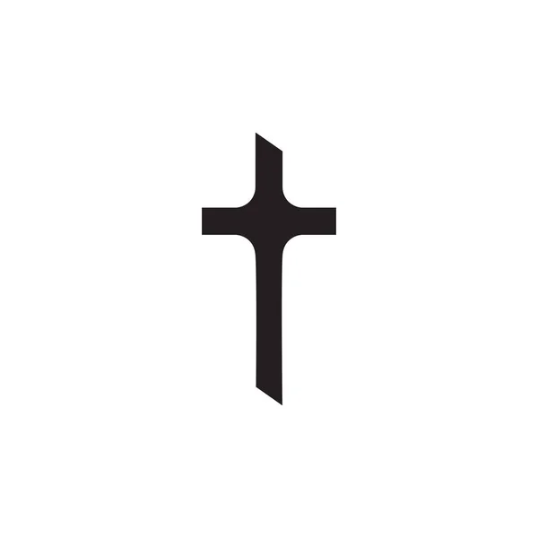 Christian Cross Icon Flat Design Vector Illustration Abstract Christian Cross — Stock Vector